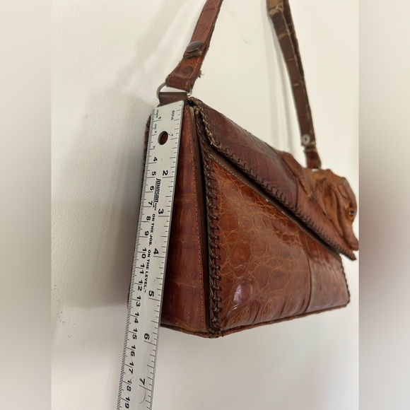 Vintage Mid-Century Alligator Genuine Gator Leather Purse Bag Taxidermy - Picture 5 of 16